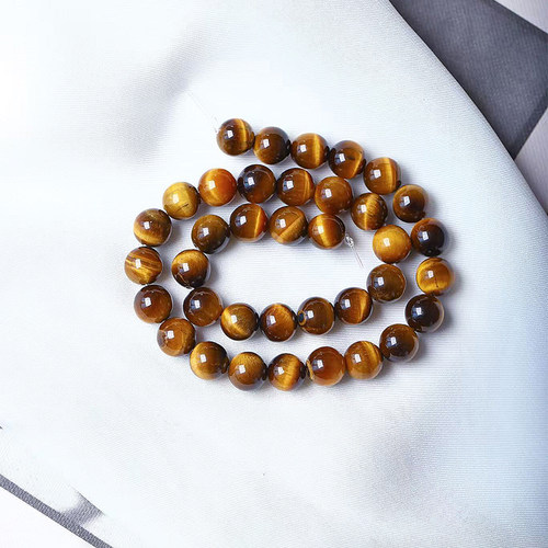 材料4-14mm黄虎眼散珠子水晶手链