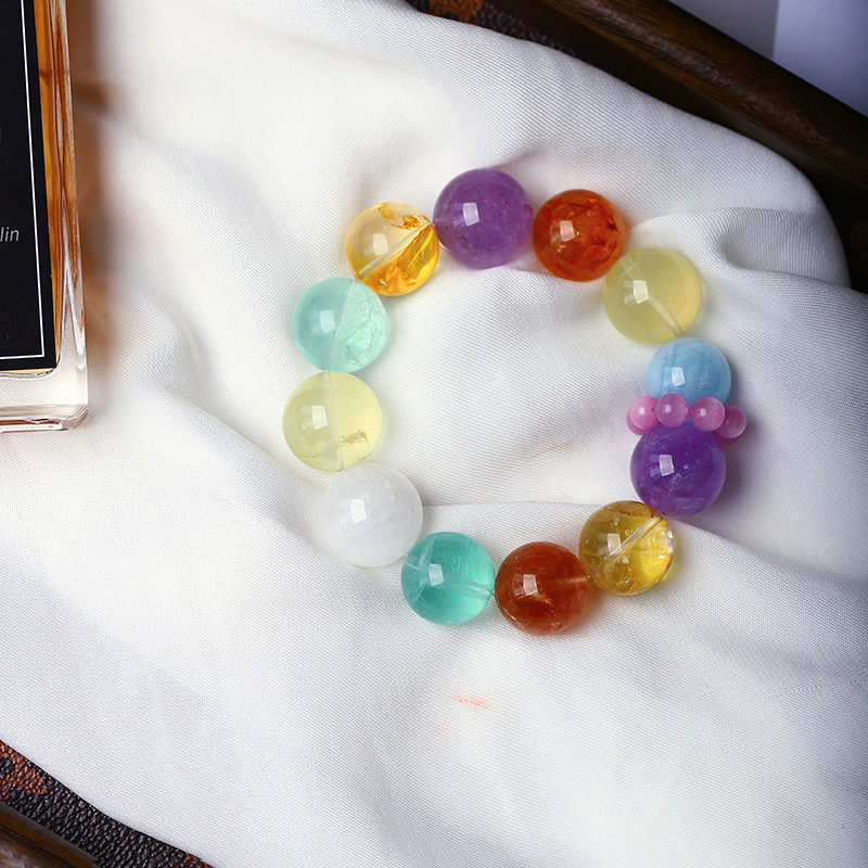 天然水晶多宝款手链配胶花萤石黄塔晶海蓝宝等女款水晶手串饰品,饰品/流行首饰/时尚饰品新,手饰/手串,淘宝优惠券,粉丝福利购,淘宝优惠卷