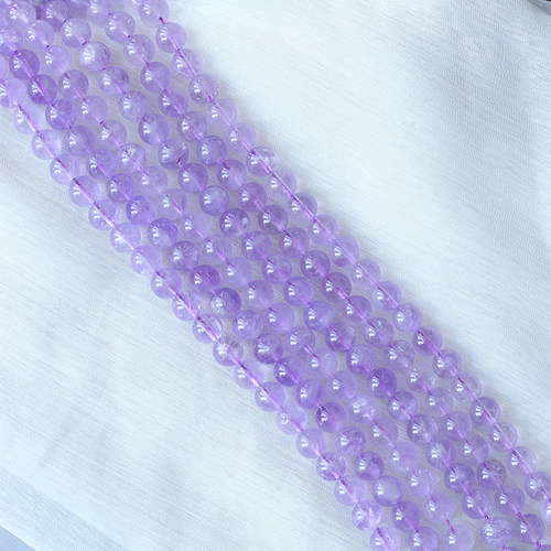 薰衣草色紫水晶散珠子圆珠