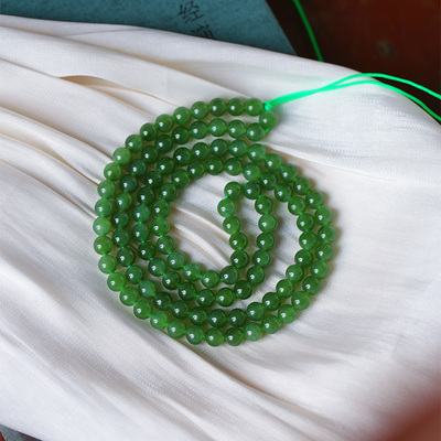 怡庆楼圆珠佛珠链碧玉佛珠俄罗斯