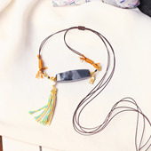 玉石挂坠饰品 男女款 天然和田玉青花籽料勒子原创款 吊坠毛衣链