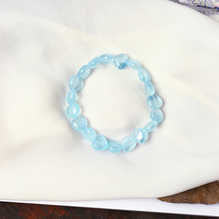 天然水晶托帕石雕刻爱心珠单圈手链 女款水晶彩宝晶手串饰品礼物