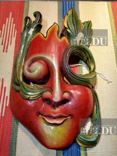 手工面具彩绘抽象派新概念人物木雕 工艺品 家居挂饰
