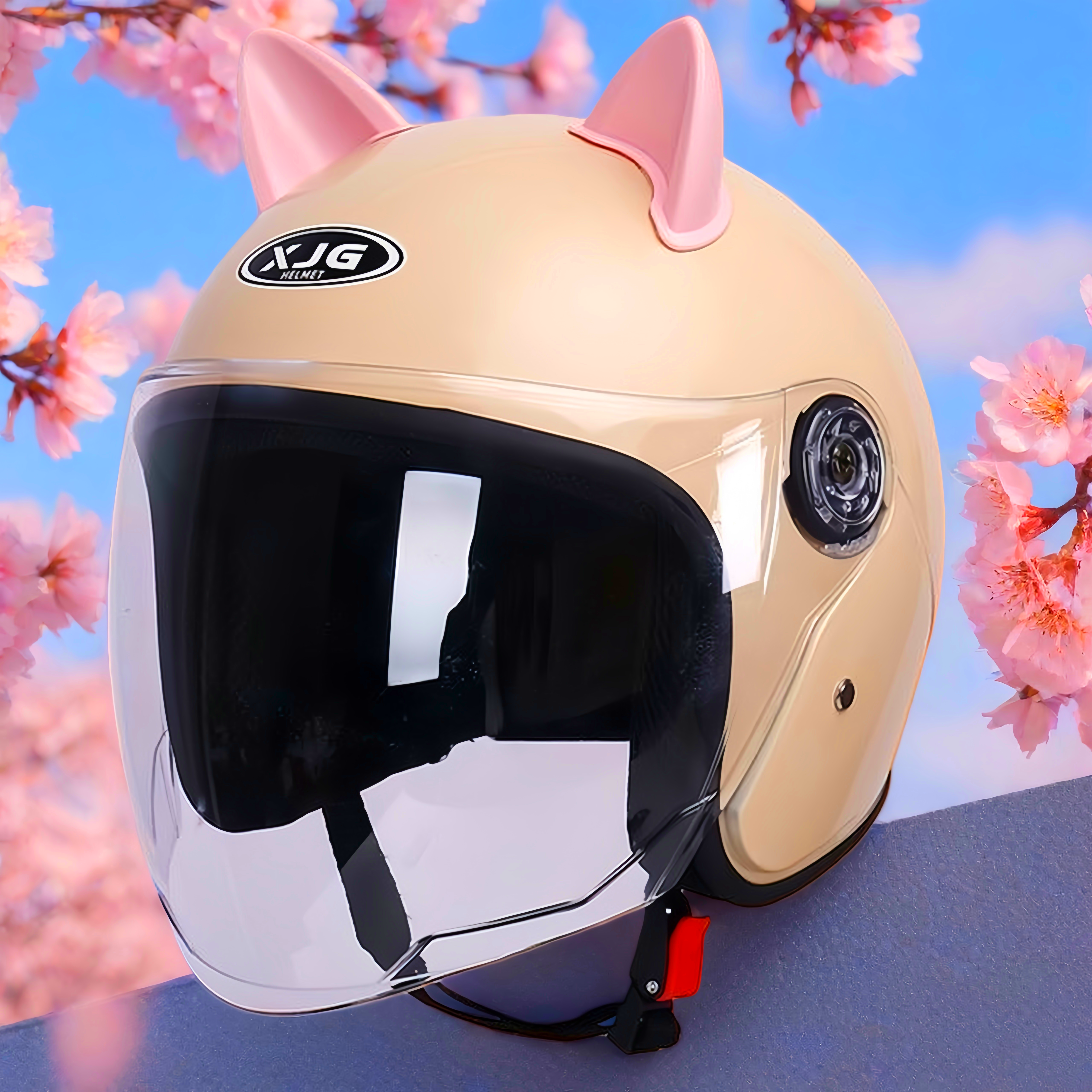 女生可爱电动车头盔高颜值保暖防寒摩托车冬季半盔2025新款防风