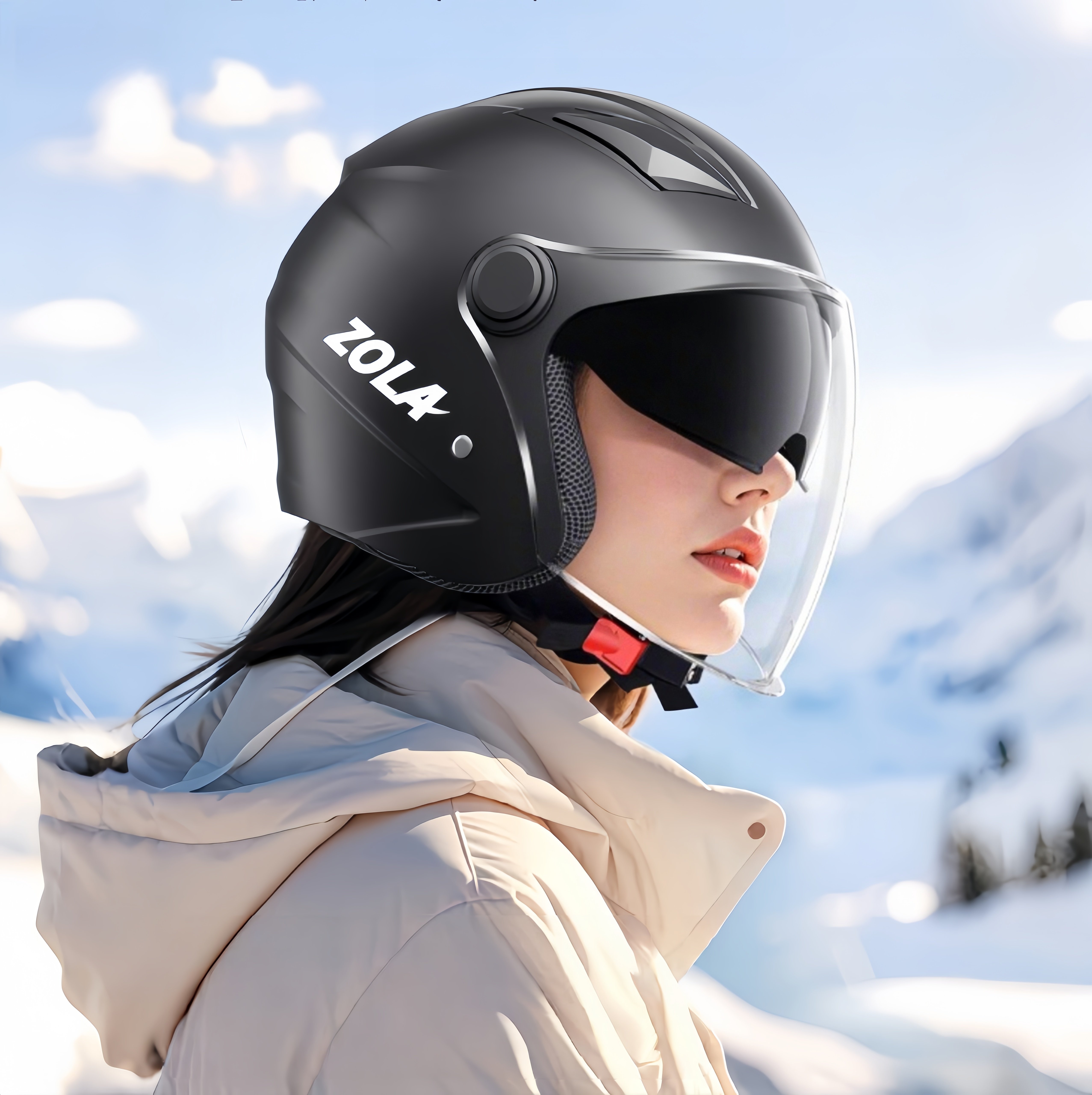 3C认证电动车头盔女士冬防寒保暖高颜值摩托车全盔2025新款可拆卸