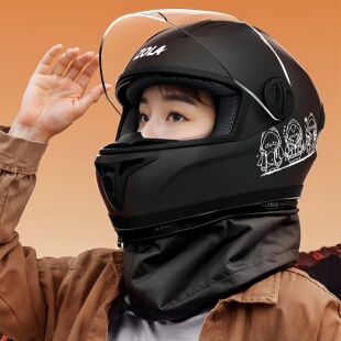 女士高颜值头盔2025新款头盔电动车女冬季保暖全盔防风可拆卸防雾