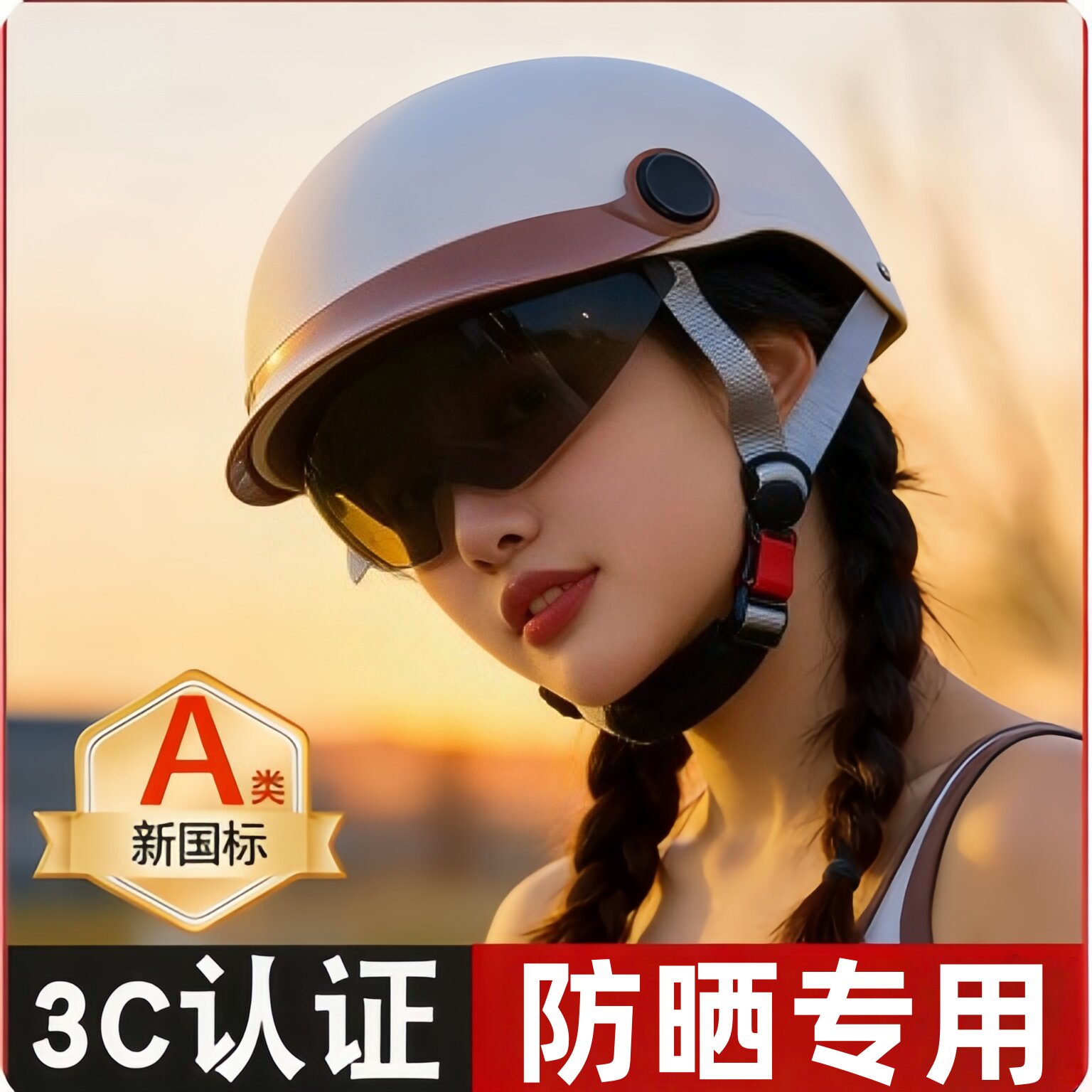 3C认证夏季防晒头盔女士2026新款