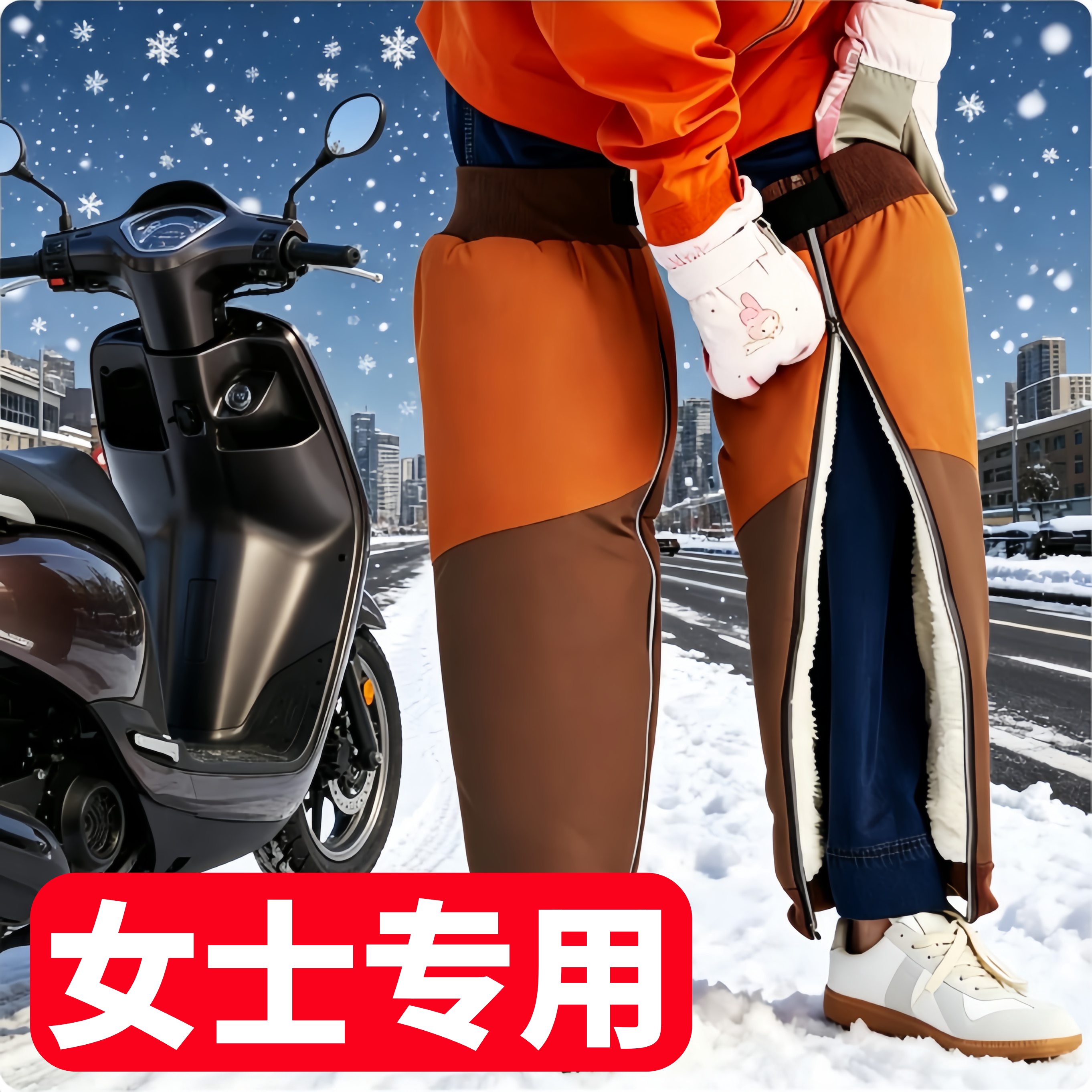 电动车护膝女士显瘦百搭还不臃肿