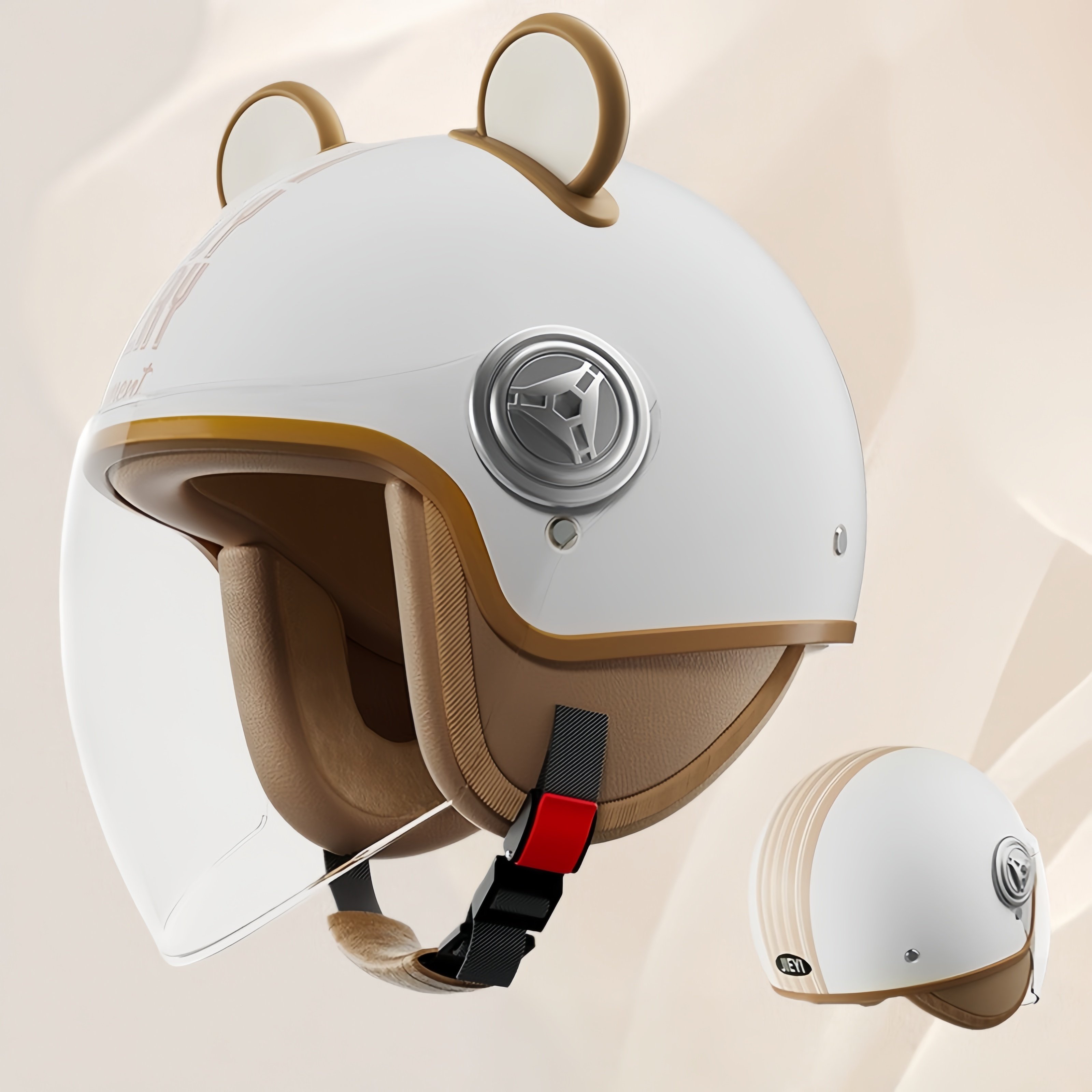 3C认证头盔电动车女高颜值冬防雾保暖防风摩托车半盔冬季2025新款