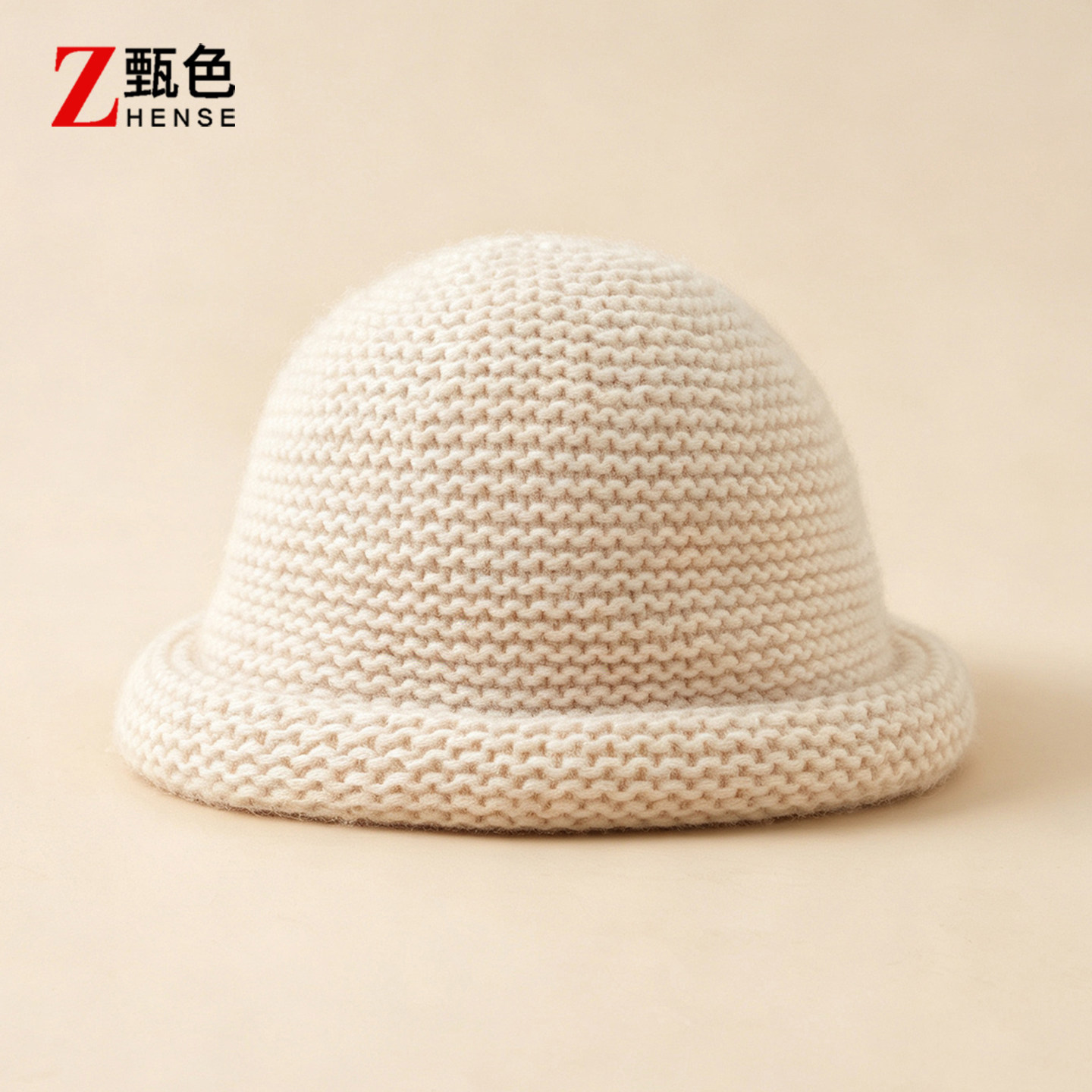 2026新款秋冬100%纯羊绒帽子女卷边礼帽百搭包头显脸小毛线针织帽