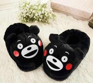 新款熊本熊周边日本kumamon可爱男女卡通动漫室内保暖毛绒棉拖鞋