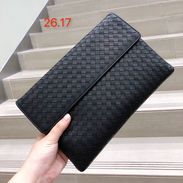 头层牛皮新款男士编织手抓包男真皮软皮手包商务休闲手拿包韩版黑