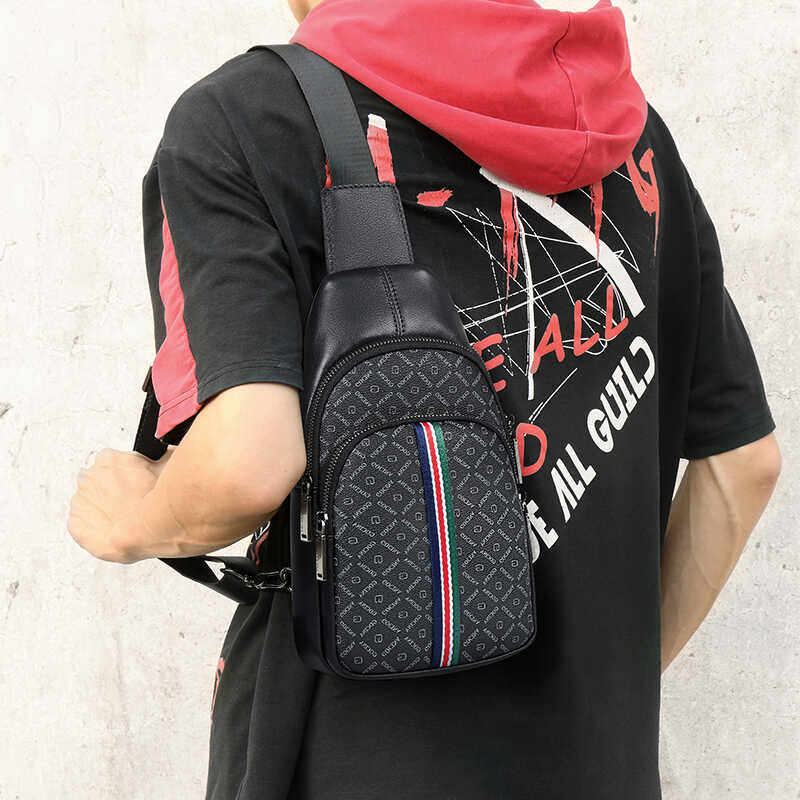 库奇世家男士胸包时尚商务专用面料定制斜挎包奢侈男士休闲胸前包
