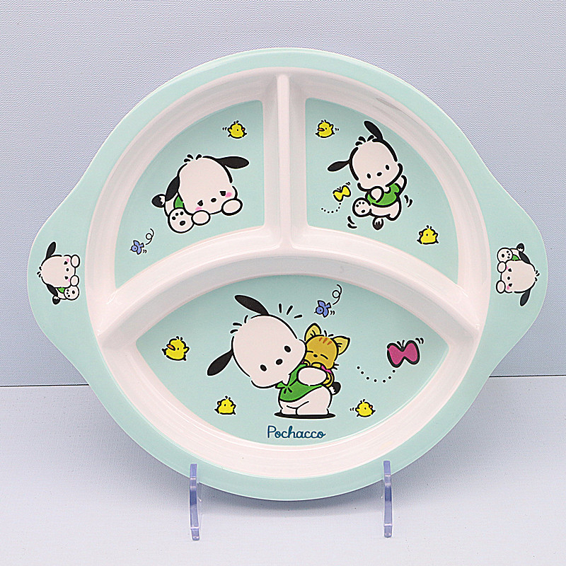 卡通可爱儿童密胺餐具宝宝套装幼儿园辅食蜡笔小新分格餐盘家用