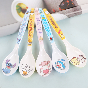 创意卡通可爱密胺防烫勺子塑料儿童勺小勺子调羹汤茶匙学生勺 韩式