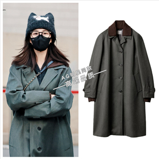 白鹿2026马年春晚同款西装大衣风衣外套直筒牛仔裤长裤子衣服春节