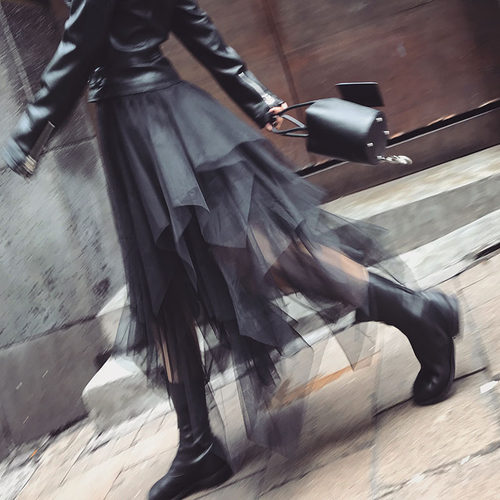 高腰显瘦半身裙不规则超仙