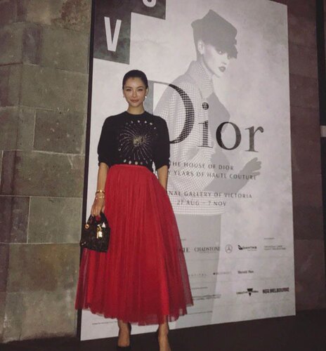 大摆高腰中长裙网纱裙