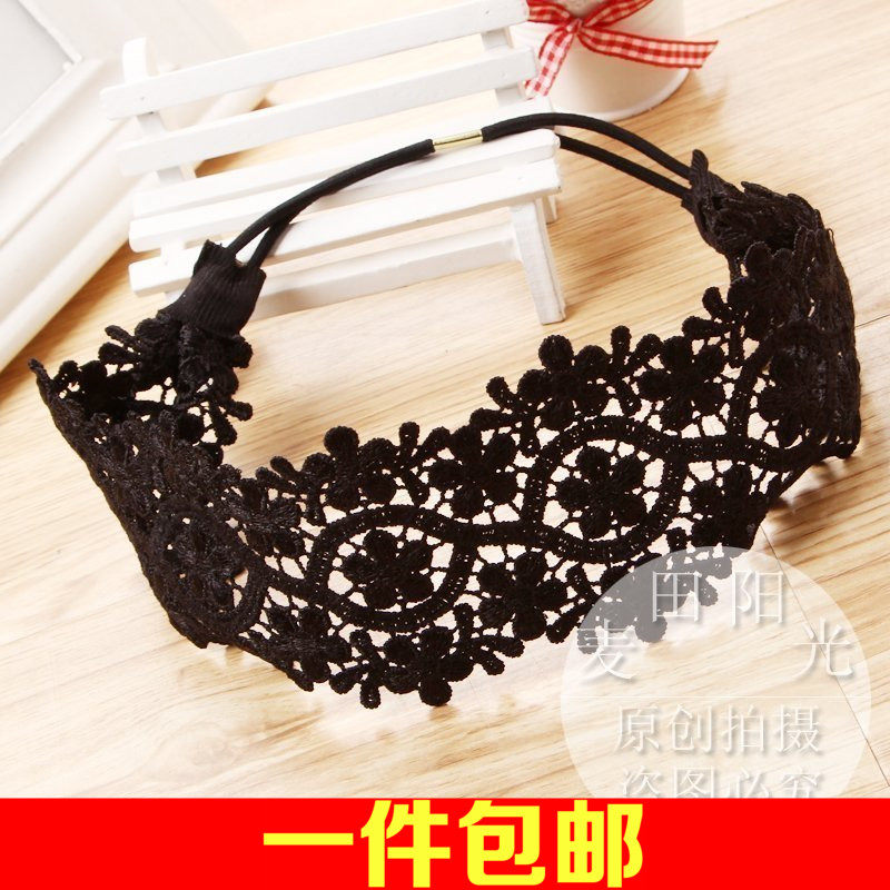 镂空花朵宽边蕾丝发箍头箍发带发卡头带女潮韩国刘海贴扎头发饰品