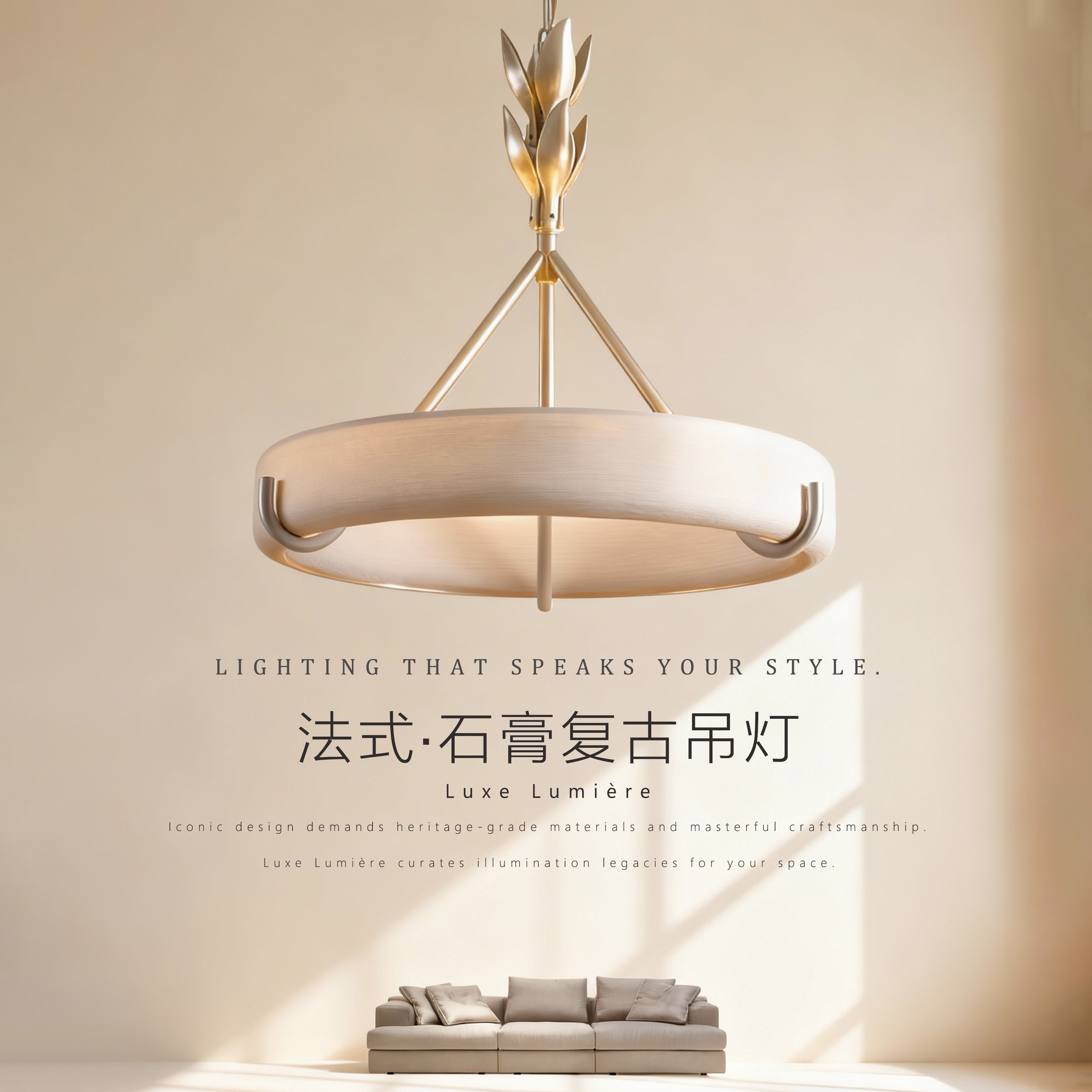 法式AthenaCalderone石膏吊灯