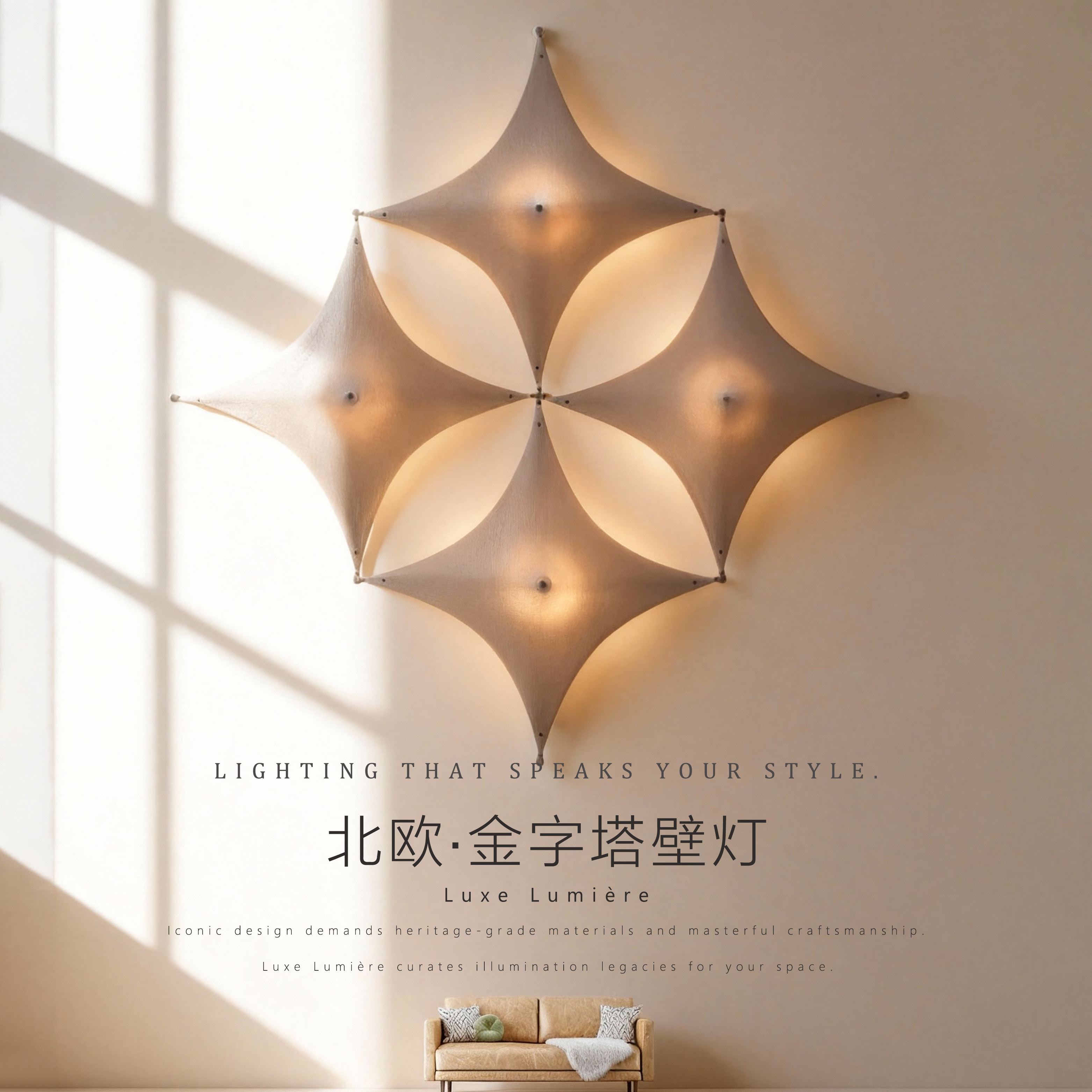 蔡烈超金字塔壁灯客厅餐厅设计师菱形几何造型装饰氛围室内墙面灯