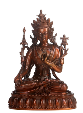 真古意 紫铜白文殊菩萨佛像摆件藏传品定制家居佛堂供奉如法造像