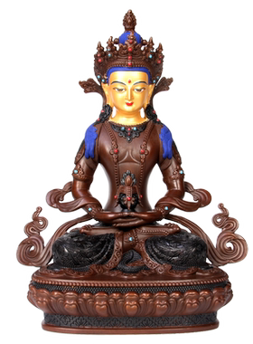 纯铜摆件密宗菩萨尼泊尔长寿佛