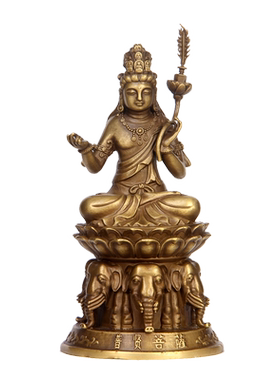 纯铜普贤菩萨生肖龙蛇守护神佛像