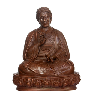 真古意 紫铜南无至尊秋英多杰仁波切铜像家居客厅佛堂工艺品