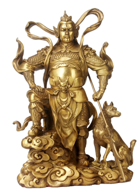 真古意杨戬二郎神工艺品铜佛像