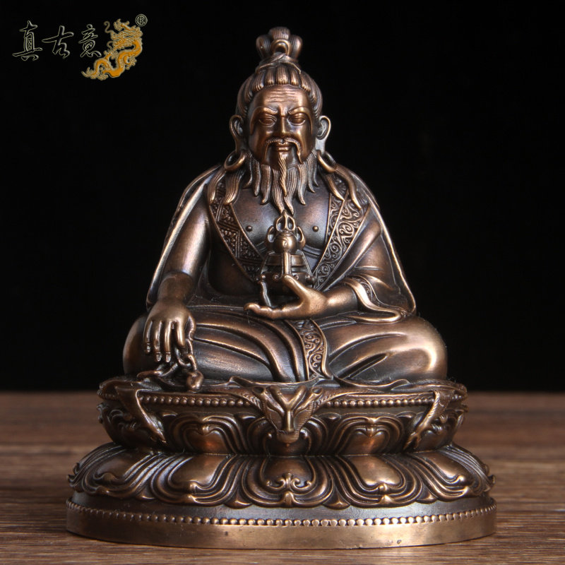 真古意 紫铜唐东杰布摆件藏戏鼻祖桥梁大师居家客厅佛堂工艺品