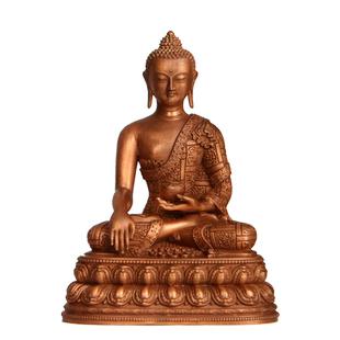 真古意 铜释迦牟尼佛佛像摆件紫铜释迦佛三宝佛居家随身供奉品