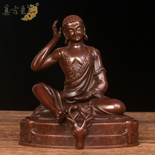 真古意  黄铜米拉日巴佛像摆件噶举派四大祖师铜像居家工艺品摆件