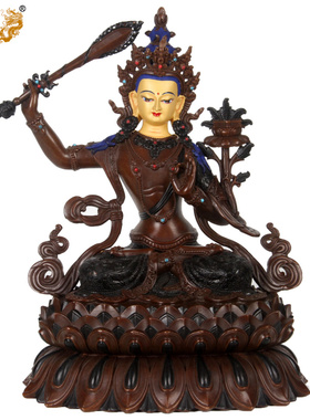 纯铜摆件密宗文殊菩萨尼泊尔佛像