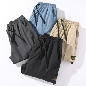 港风/男个性拼料宽松多袋裤百搭工装裤D72P35平铺图片