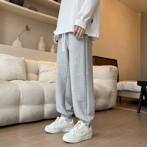 港风宽松华夫格ins男女卫裤宽松束脚裤K185P26