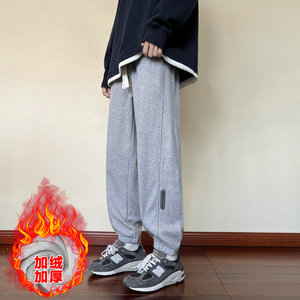 加绒加厚男宽松运动裤直筒束脚潮流休闲裤卫裤K196加绒P48图片