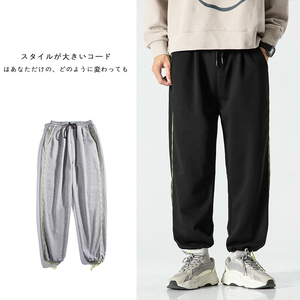2021日系宽松休闲男卫裤 直筒束脚卫长裤K13P50图片