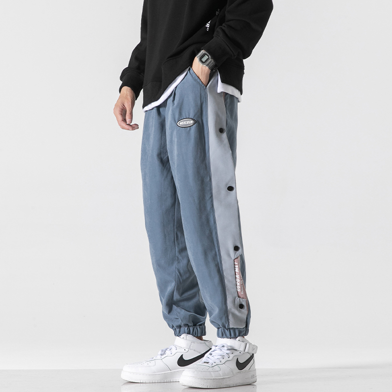 无影潮男排扣男裤潮流直筒裤束脚裤A2108，男装休闲裤，星座1106-3（原星座1111）