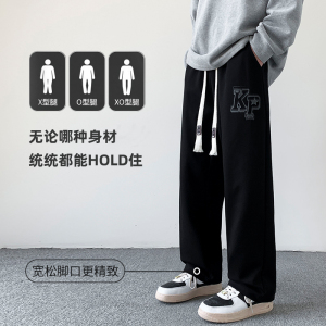 wassuphappy裤子男春秋款美式潮牌运动阔腿长裤夏季高街休闲卫裤,灯芯绒半身裙穿搭秋冬图片