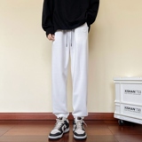 主推款华夫格秋季男士卫裤ins港风卫裤休闲裤K186P30模特图，男装休闲裤，星座1106-3（原星座1111）