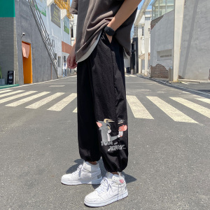 男裤 韩版潮流薄款束脚卫裤  男士九分裤1535图片