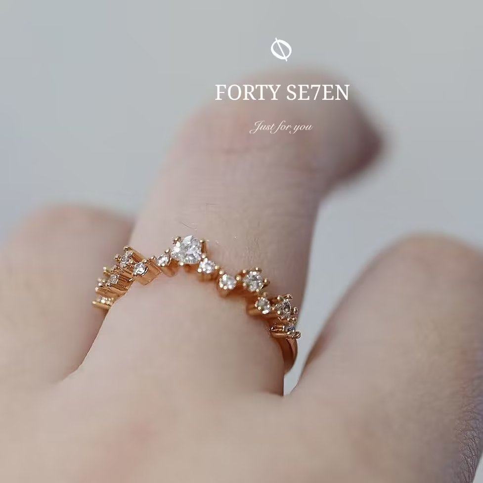 《keep real》精致繁星 莫桑戒指女复古小众设计高级感开口可调节