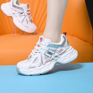 女鞋2026新款今年流行爆款春季网面老爹鞋厚底鞋子百搭休闲运动鞋