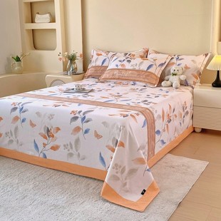 2025新款纯棉加厚老粗布床单单件夏季100全棉被单双人凉席三件套