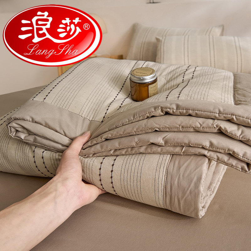 浪莎2026新款提花全棉夏凉被四件套纯棉棉花空调被春秋被可机水洗