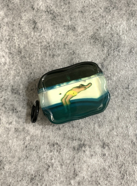 泳池躺平人物油画airpods4保护套airpod3适用苹果pro3耳机壳二代无线蓝牙第三代aipods2代airpod硅胶小众四代