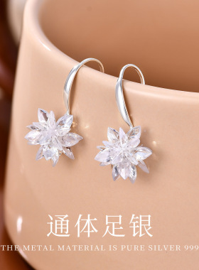 简约爆款韩版S999银耳饰冰凌花耳