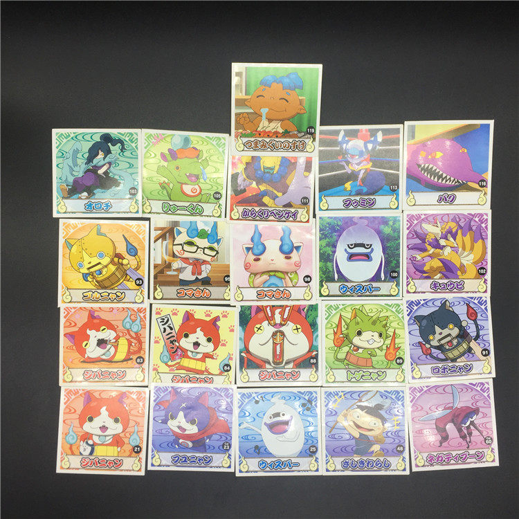 正版日版 妖怪手表 维斯帕 地缚猫 机械猫 妖怪图鉴贴纸卡片