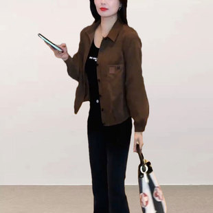 女春季 韩版 衬衫 2024新款 小个子洋气长袖 设计感小众口袋百搭上衣潮